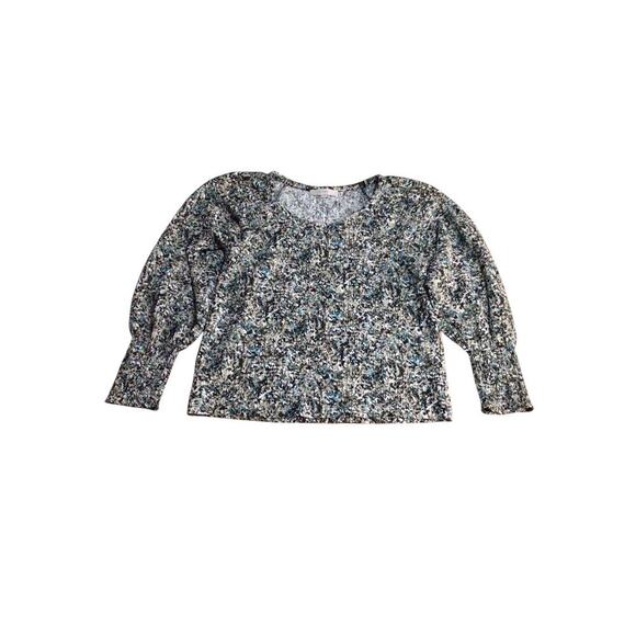 Loft Womens Multicolor Crinkle Blouse Size M Long Sleeve Smocked Cuff Career - Picture 2 of 9